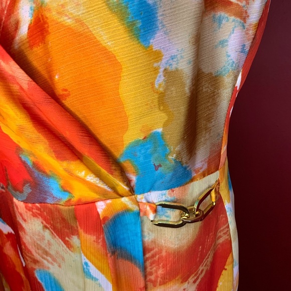 LESLIE STUART WATERCOLOR DRESS SIZE 10 - Picture 4 of 5